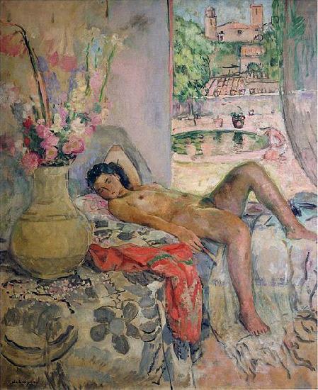 Nude portrait by Henri Lebasque, oil on canvas. Courtesy of The Athenaeum, Henri Lebasque Prints